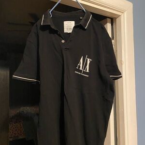 Armani Exchange Dark Polo with White Accents